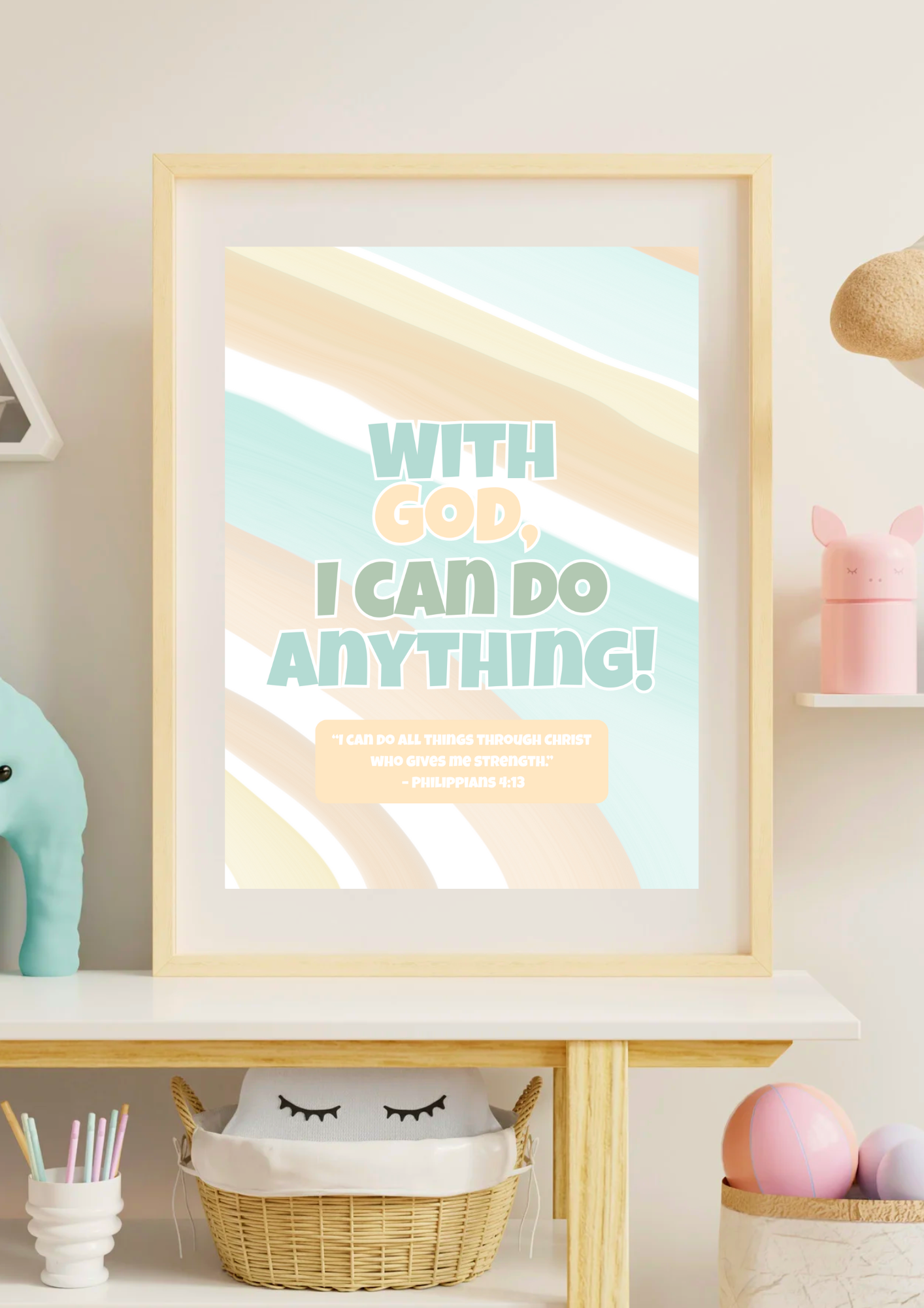 6pc Kids affirmations set - Faith inspired print