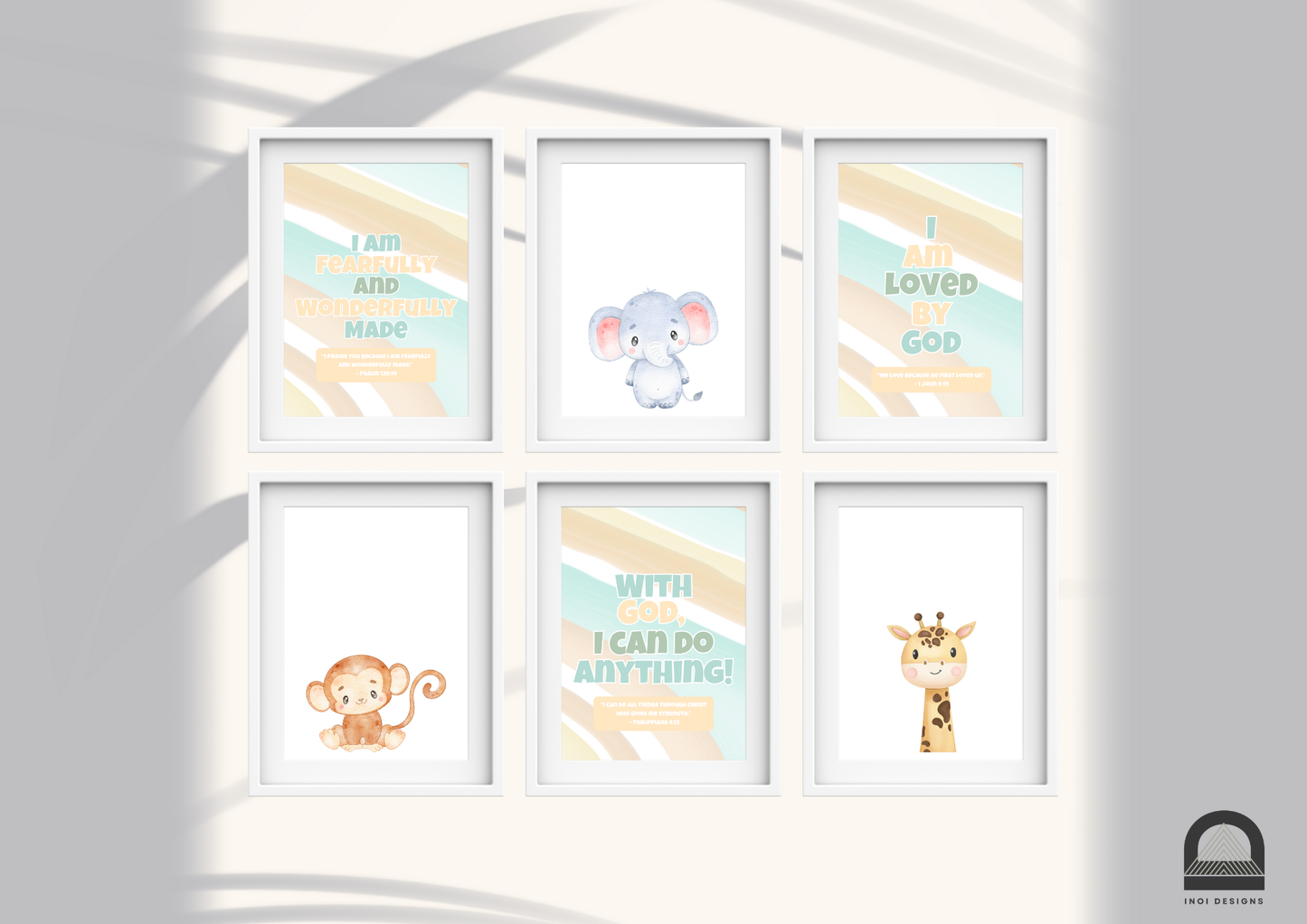 6pc Kids affirmations set - Faith inspired print