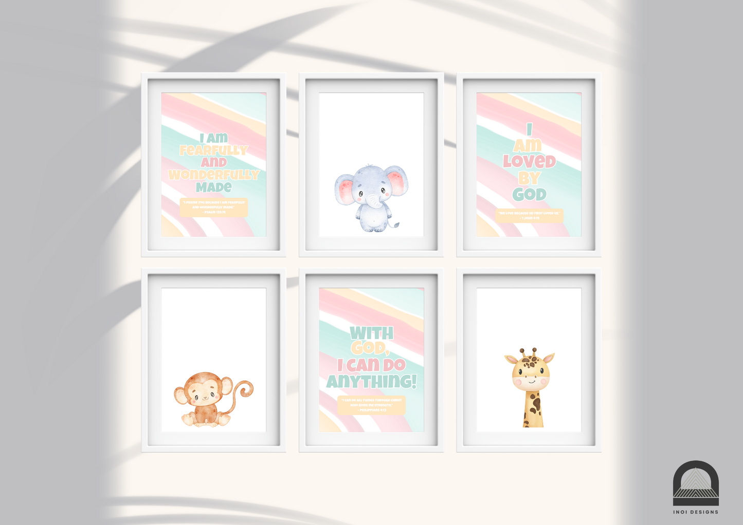 6pc Kids affirmations set - Faith inspired print